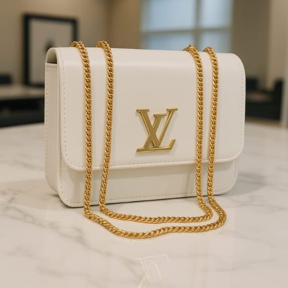 LockMe Chain Leather Shoulder Bag