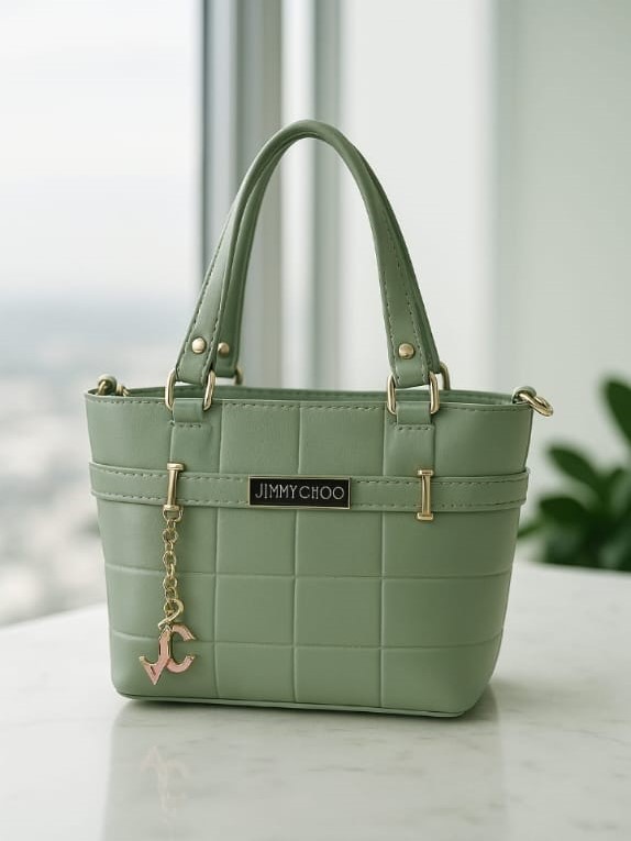 Cube Carry Quilted Handbag with Gold-Tone Accents