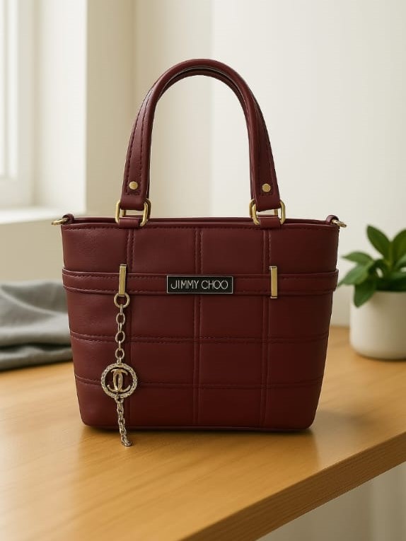 Cube Carry Quilted Handbag with Gold-Tone Accents