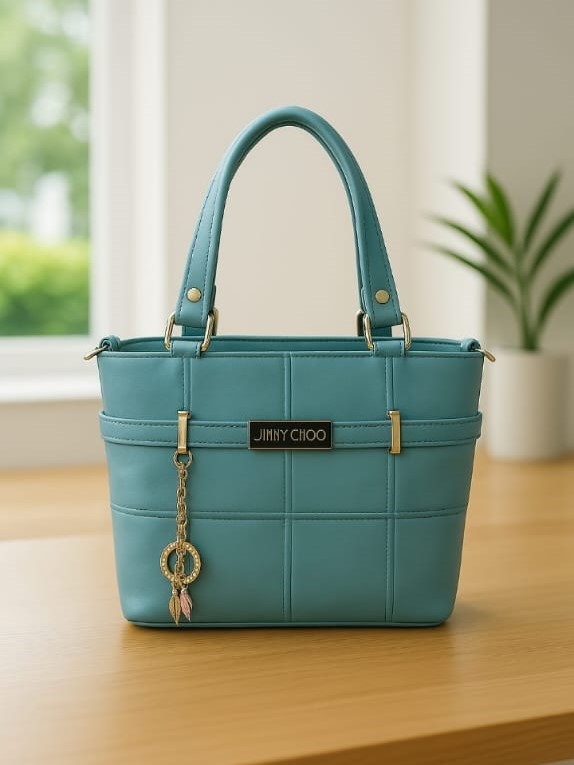 Cube Carry Quilted Handbag with Gold-Tone Accents