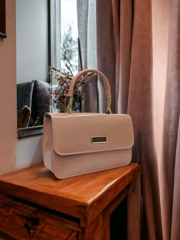 Structured Top-Handle Handbag with Detachable Shoulder Strap